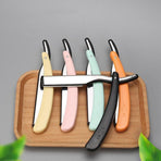 Old Shaver Razor Eyebrow Knife Folding Manual Shaver Holder Home Salon Tool Au - Blue+10PCS Blades