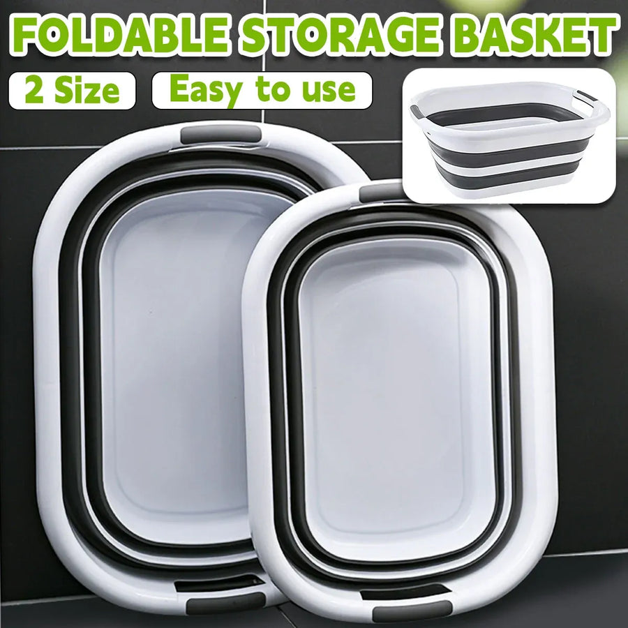 Foldable Laundry Basket Collapsible Washing Clothes Bin with Handles for Home - L