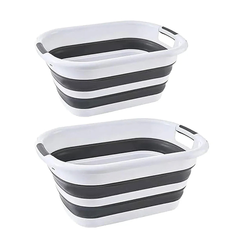 Foldable Laundry Basket Collapsible Washing Clothes Bin with Handles for Home - L