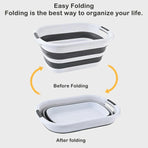 Foldable Laundry Basket Collapsible Washing Clothes Bin with Handles for Home - L