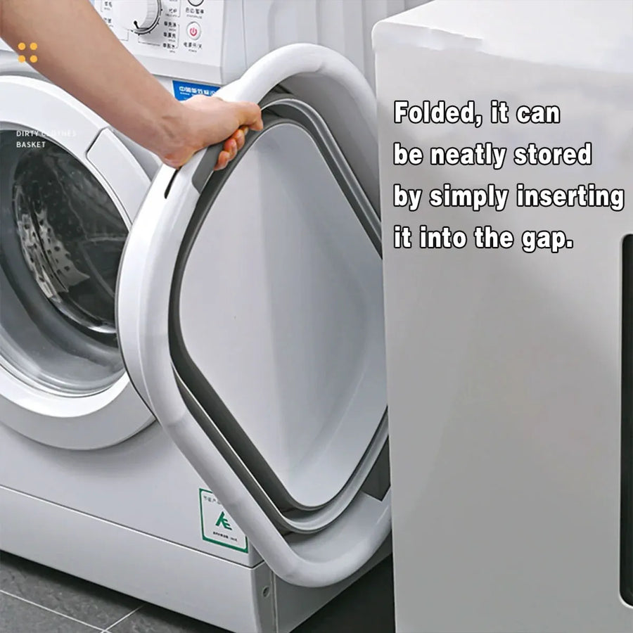 Foldable Laundry Basket Collapsible Washing Clothes Bin with Handles for Home - L