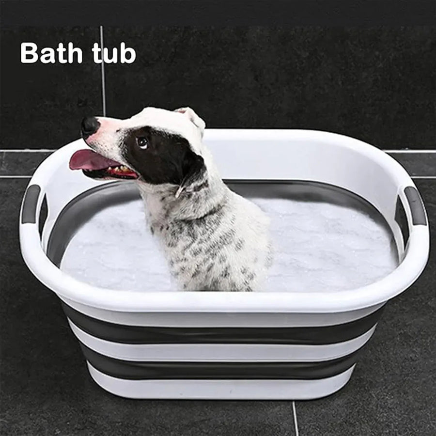Foldable Laundry Basket Collapsible Washing Clothes Bin with Handles for Home - L