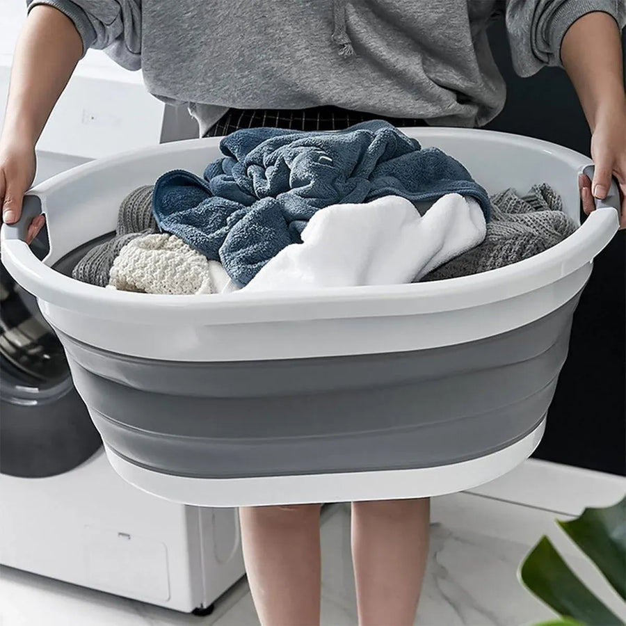Foldable Laundry Basket Collapsible Washing Clothes Bin with Handles for Home - L