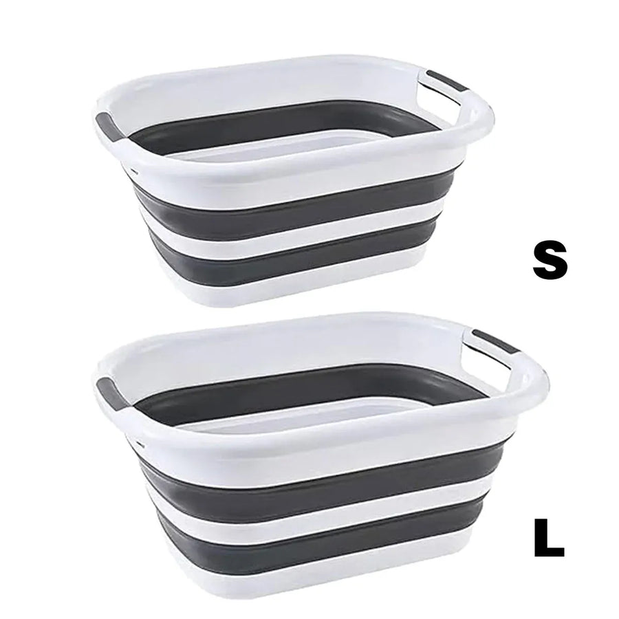 Foldable Laundry Basket Collapsible Washing Clothes Bin with Handles for Home - L