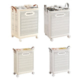 Folding Portable Laundry Basket Multifunctional Storage for Bathroom Household - M-Beige