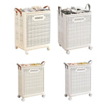 Folding Portable Laundry Basket Multifunctional Storage for Bathroom Household - M-Beige