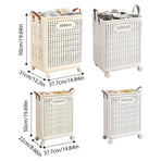 Folding Portable Laundry Basket Multifunctional Storage for Bathroom Household - M-Beige