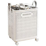 Folding Portable Laundry Basket Multifunctional Storage for Bathroom Household - M-Beige - Low Angle