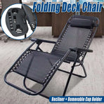 Cool Black Self-produced Nap Folding Recliner Office Lunch Beach Chair
