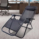 Cool Black Self-produced Nap Folding Recliner Office Lunch Beach Chair