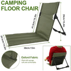 Folding Portable Camping Chair Lightweight Stool with Backrest Outdoor Bench - Brown
