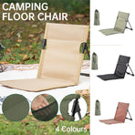 Folding Portable Camping Chair Lightweight Stool with Backrest Outdoor Bench - Green