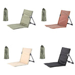 Folding Portable Camping Chair Lightweight Stool with Backrest Outdoor Bench - Khaki