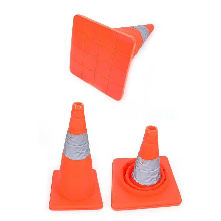 Folding Road Warning Reflective Barrier Cone Emergency Traffic Expansion Safety - 40cm