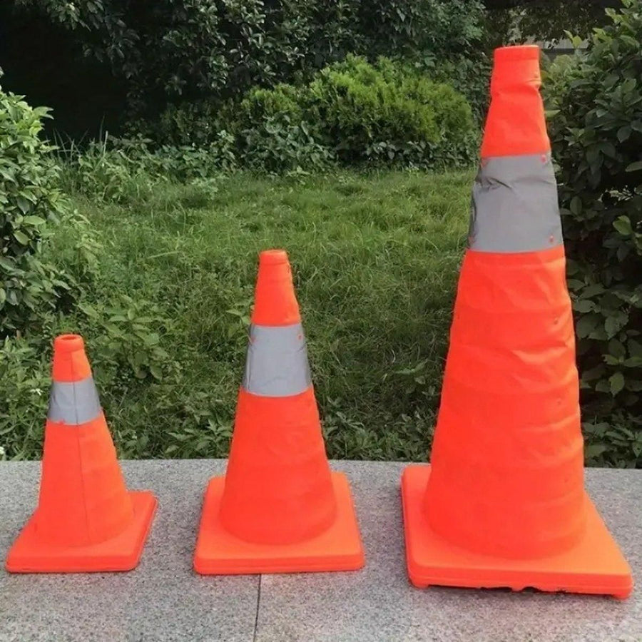 Folding Road Warning Reflective Barrier Cone Emergency Traffic Expansion Safety - 60cm
