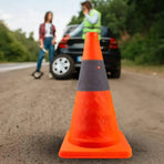 Folding Road Warning Reflective Barrier Cone Emergency Traffic Expansion Safety - 65cm