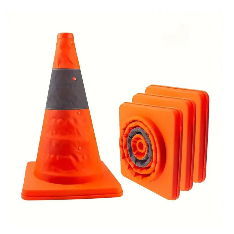 Folding Road Warning Reflective Barrier Cone Emergency Traffic Expansion Safety - 65cm