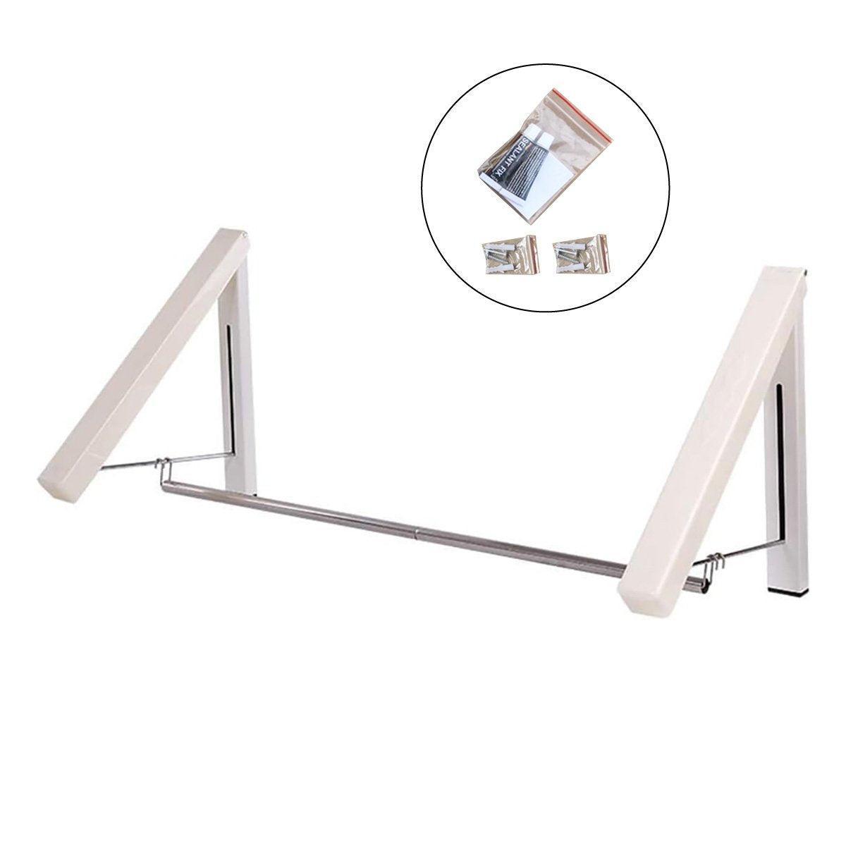 Mini Wall Hanging Retractable Clothes Drying Rack Space Saving Laundry Hanger - B