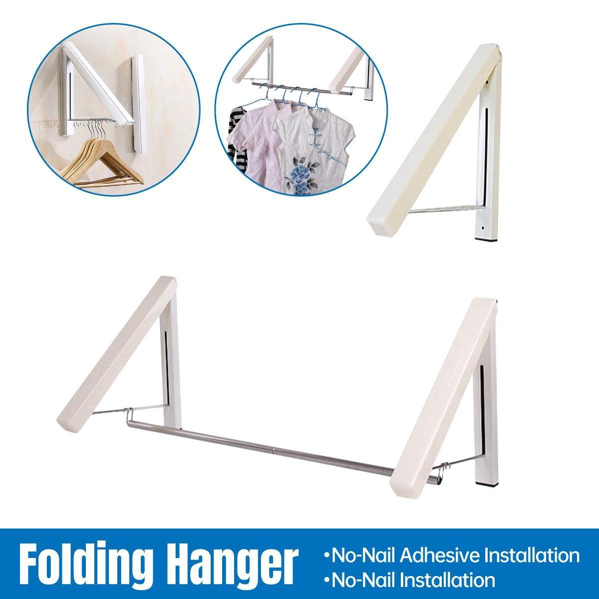 Mini Wall Hanging Retractable Clothes Drying Rack Space Saving Laundry Hanger - D