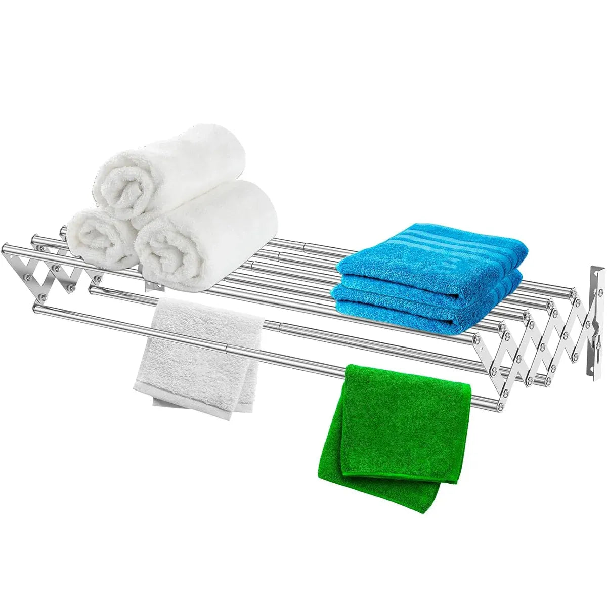 Foldable Wall Mounted Clothes Towel Hanger Space Saving Durable