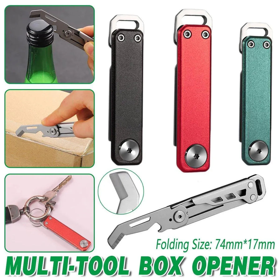 Multifunctional Folding Knife Case Opener Portable Bottle Opener EDC Tool Kit - Black