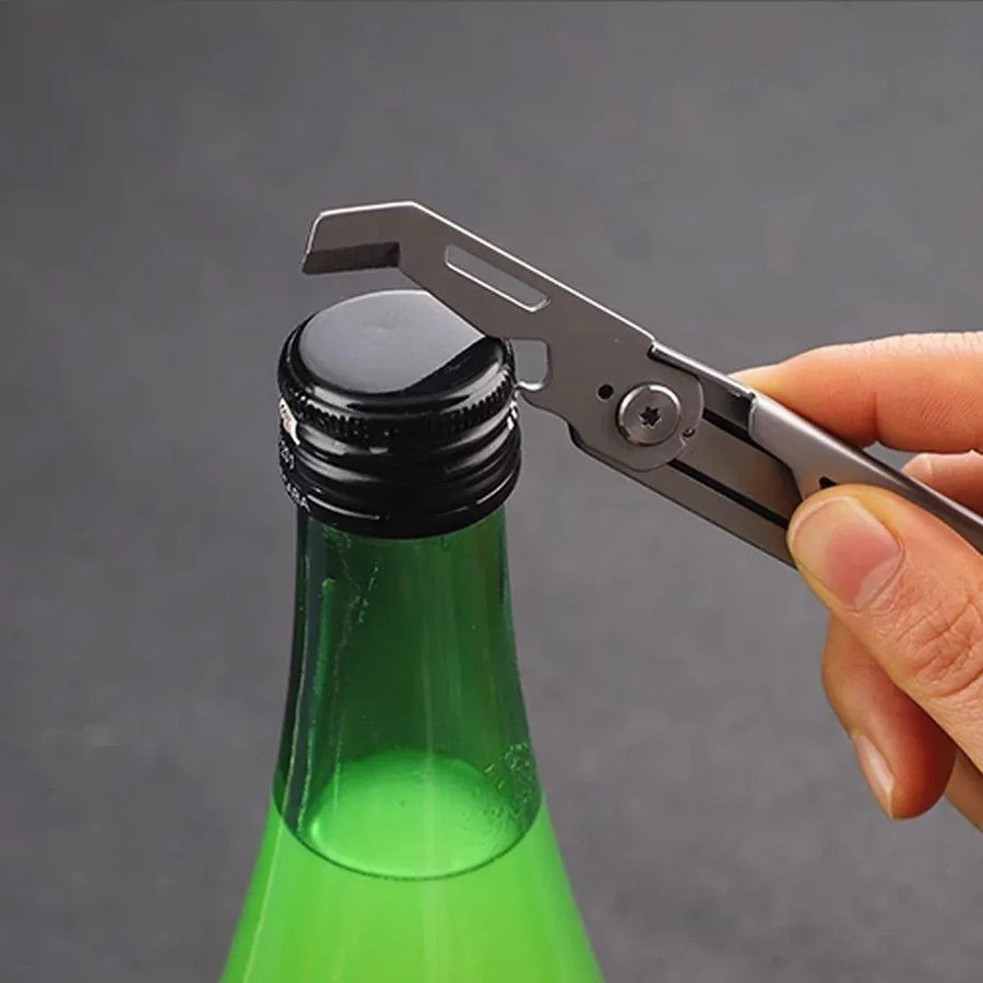 Multifunctional Folding Knife Case Opener Portable Bottle Opener EDC Tool Kit - Black
