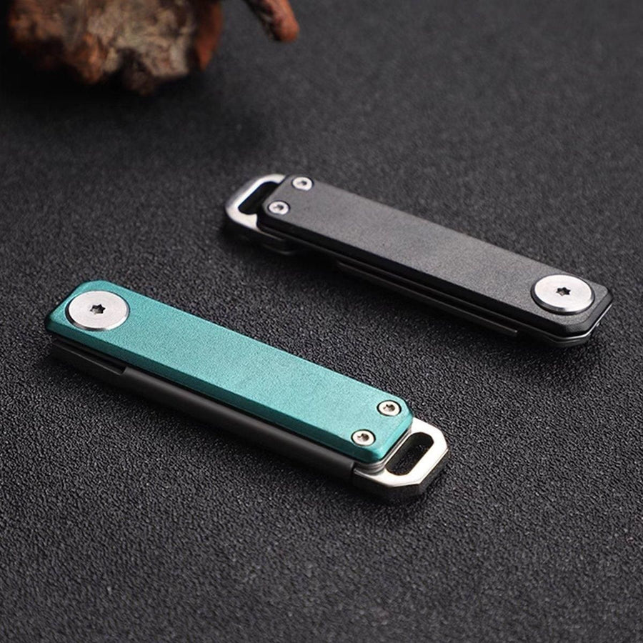 Multifunctional Folding Knife Case Opener Portable Bottle Opener EDC Tool Kit - Black