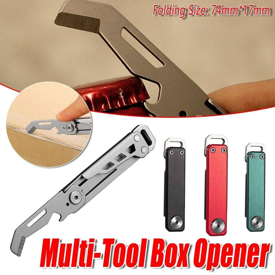 Multifunctional Folding Knife Case Opener Portable Bottle Opener EDC Tool Kit - Black