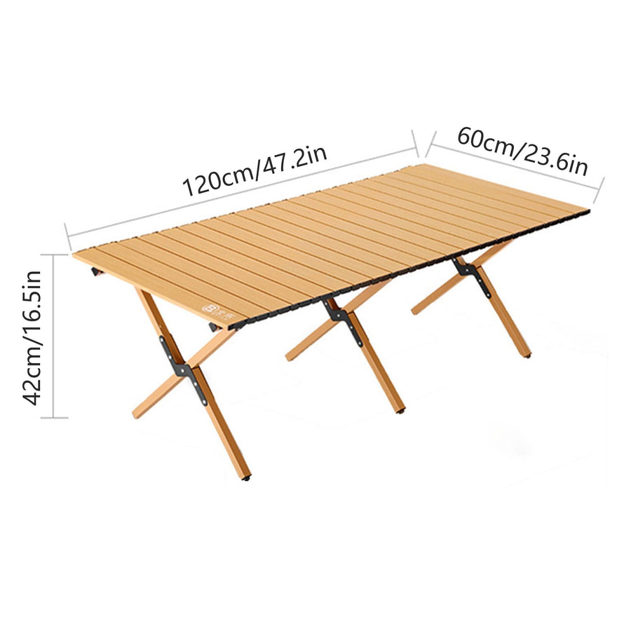 Folding Table Portable Picnic Camping Table Egg Roll Multi Function Outdoor