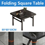 Folding Square Table Space Saving Durable for Home Office Balcony