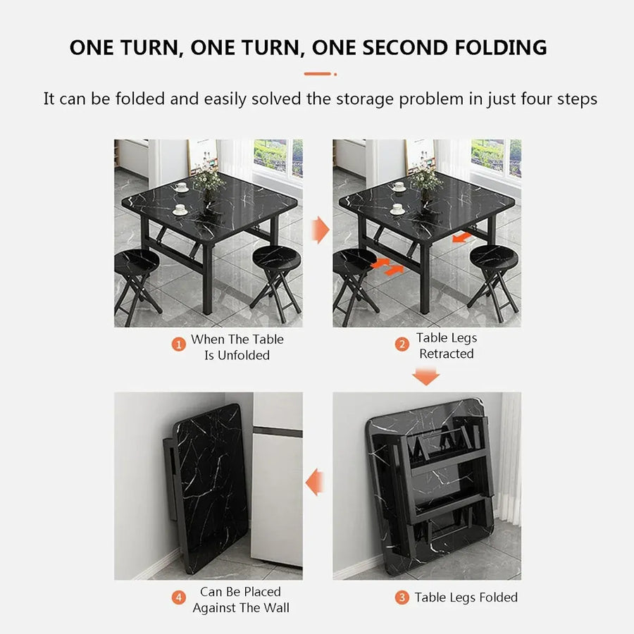 Folding Square Table Space Saving Durable for Home Office Balcony