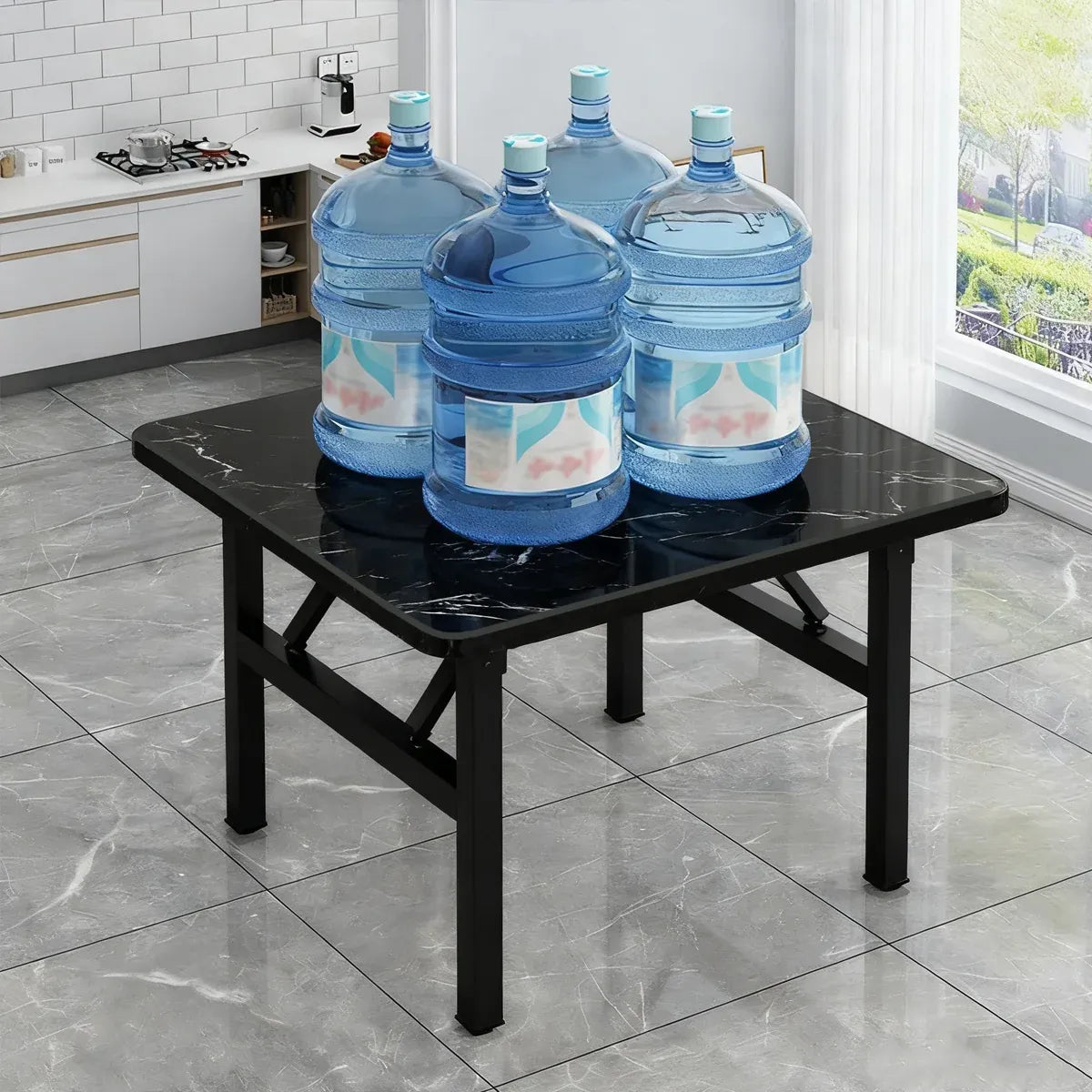 Folding Square Table Space Saving Durable for Home Office Balcony