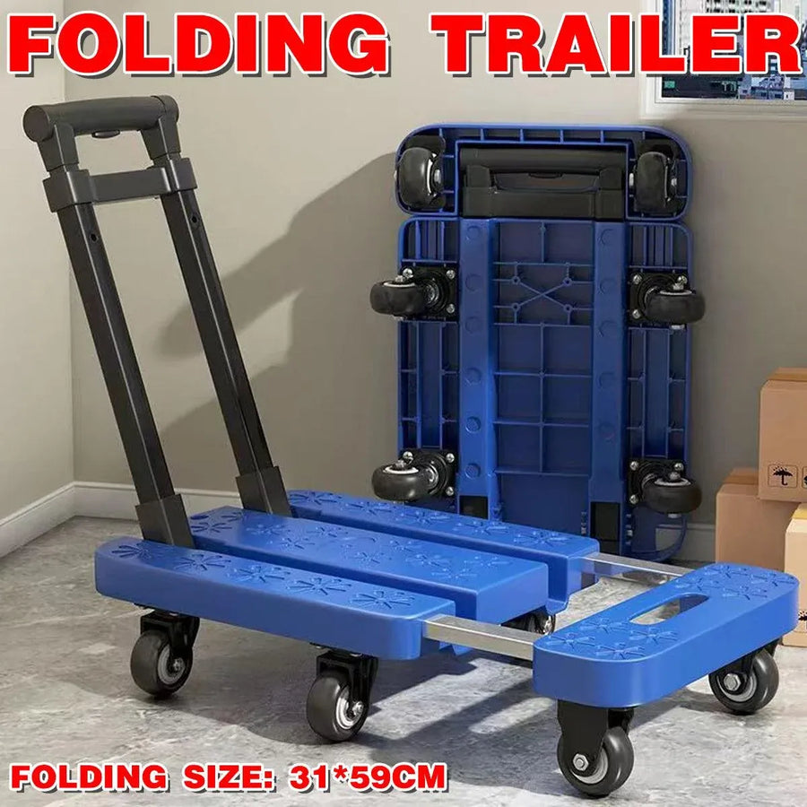 Folding Platform Trolley Heavy Duty Hand Truck Foldable Cart Push Dolly Movin