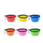 Foldable Silicone Pet Bowl Portable Travel Feeder for Dog and Cat - Pink