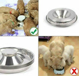 Stainless Steel Pet Bowl Slow Feeder Dish Puppy Dog Cat Food Feeding Weaning Bowl - L - Rear View