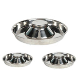 Stainless Steel Pet Bowl Slow Feeder Dish Puppy Dog Cat Food Feeding Weaning Bowl - L - Front View