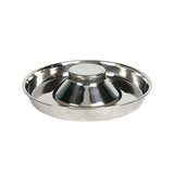 Stainless Steel Pet Bowl Slow Feeder Dish Puppy Dog Cat Food Feeding Weaning Bowl - L - Close-Up Angle
