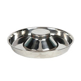 Stainless Steel Pet Bowl Slow Feeder Dish Puppy Dog Cat Food Feeding Weaning Bowl - L - Low Angle