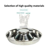 Stainless Steel Pet Bowl Slow Feeder Dish Puppy Dog Cat Food Feeding Weaning Bowl - M