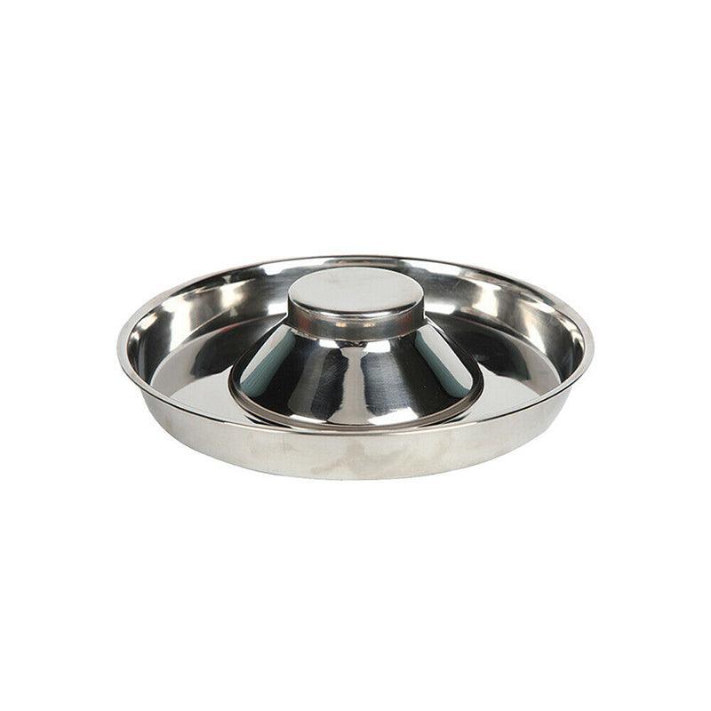 Stainless Steel Pet Bowl Slow Feeder Dish Puppy Dog Cat Food Feeding Weaning Bowl - M