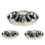 Stainless Steel Pet Bowl Slow Feeder Dish Puppy Dog Cat Food Feeding Weaning Bowl - S - Side View
