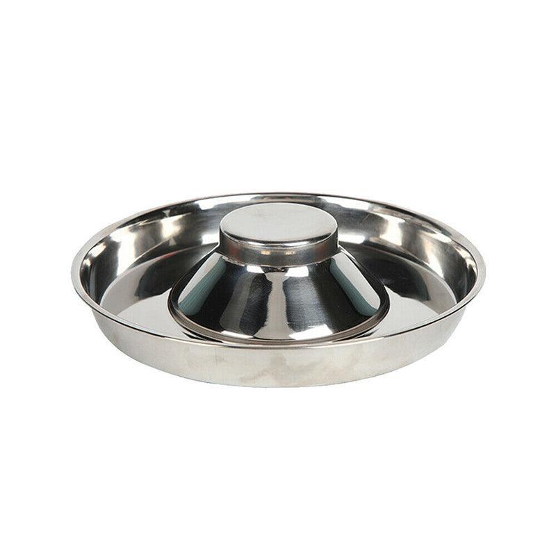 Stainless Steel Pet Bowl Slow Feeder Dish Puppy Dog Cat Food Feeding Weaning Bowl - S