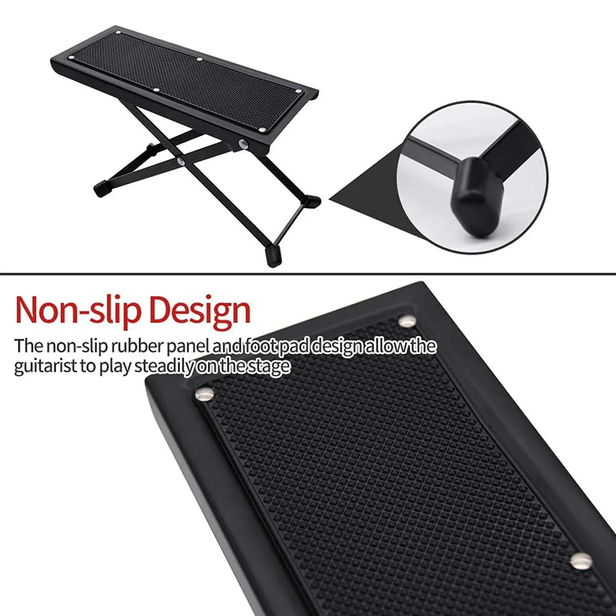 Guitar Foot Rest Pedal Adjustable 6-Position Foldable Stand Support for Players