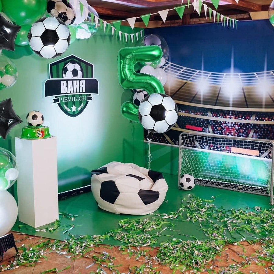 32 Inch Green Soccer Balloons 5 Pieces Set World Cup Birthday Party Decoration - 1