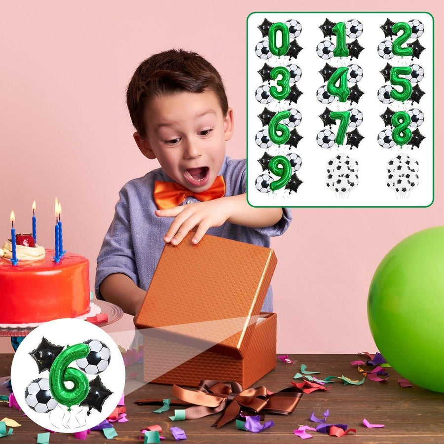 32 Inch Green Soccer Balloons 5 Pieces Set World Cup Birthday Party Decoration - 1