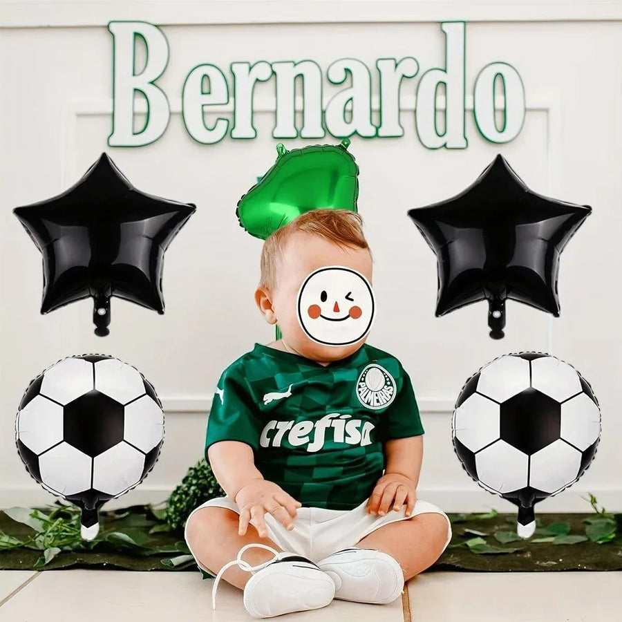 32 Inch Green Soccer Balloons 5 Pieces Set World Cup Birthday Party Decoration - 1