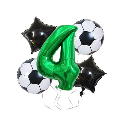 32 Inch Green Soccer Balloons 5 Pieces Set World Cup Birthday Party Decoration - 4
