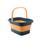 Folding Foot Spa Pedicure Bath Massage Tub Bucket Feet Basin Therapy Luxury - Blue