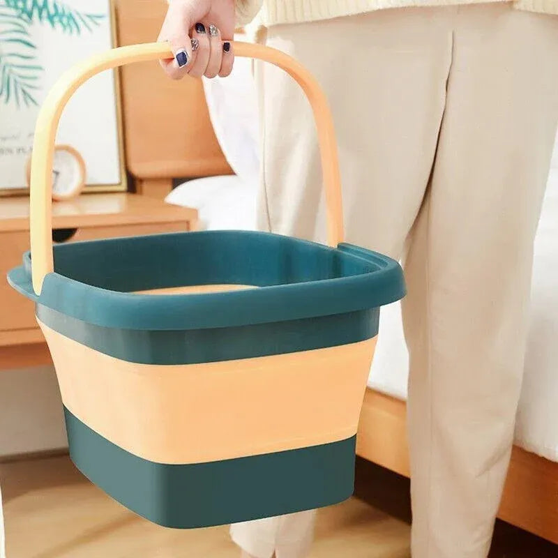 Folding Foot Spa Pedicure Bath Massage Tub Bucket Feet Basin Therapy Luxury - Pink