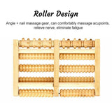 Large Wooden Foot Roller Relaxation Tool for Home or Office Use - Top-Down View